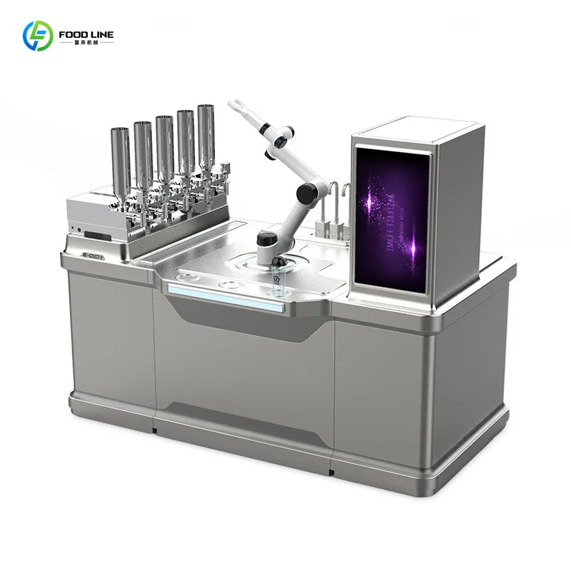 Fully Automatic Commercial Robot Coffee Console Smart Collaborative for Bar Milk Tea Shop with  Vending Machines customized