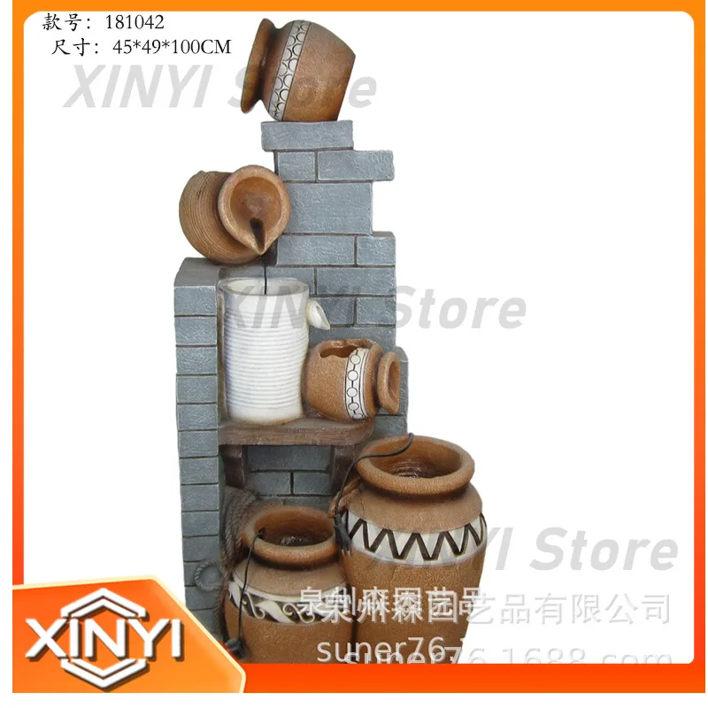 Resin Fountain Decorative Water Feature for Outdoor Garden Courtyard Office Company Hotel Club