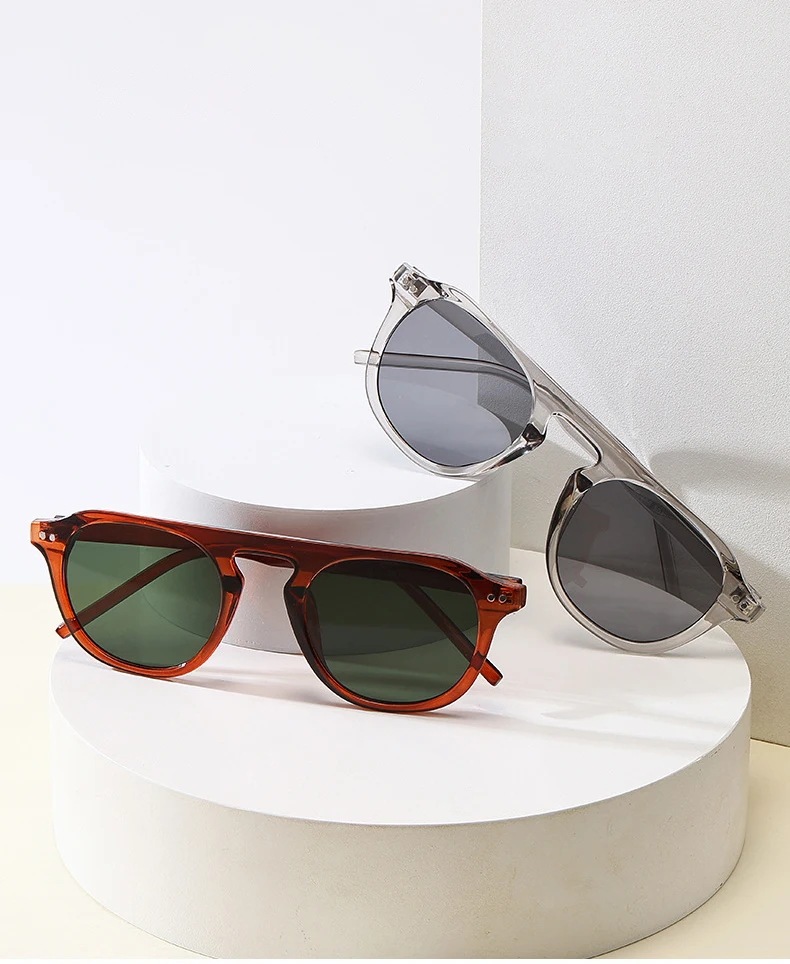 SO&EI Retro-Sonnenbrille mit quadratischen Nieten für Herren, modisch, dunkelgrün, UV400, trendige Damen-Sonnenbrille – Detail 2