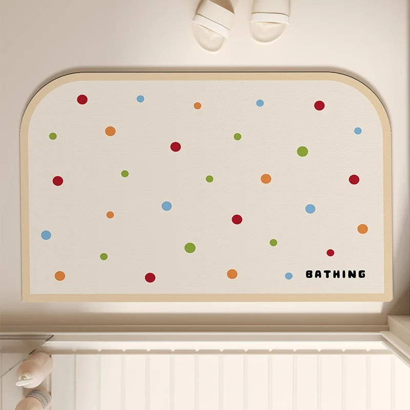 

Minimal Polka-Dots Bathroom Mats Household Washable Diatom Mud Mats Dirt Resistant And Highly Absorbent Non Slip Mats