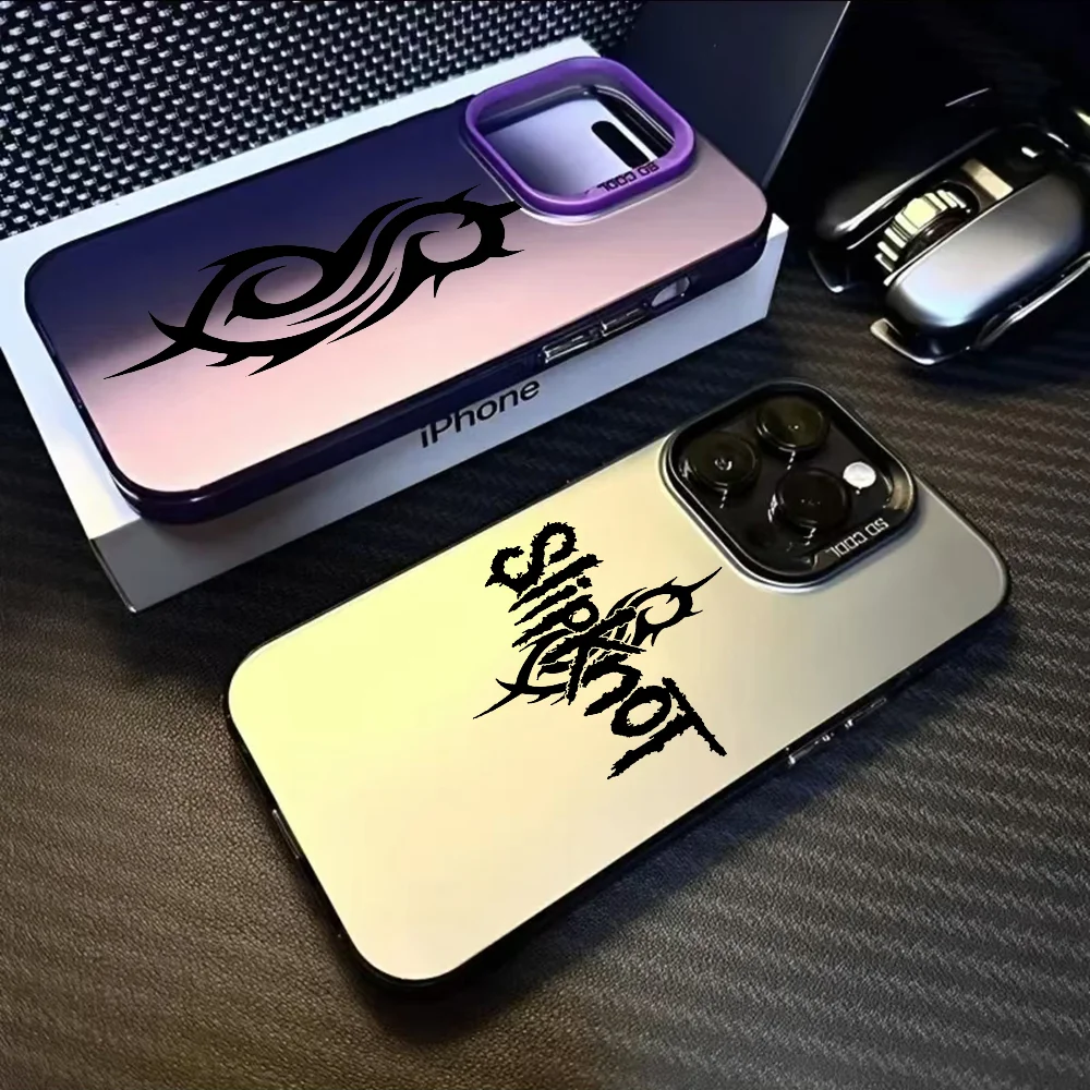 Cool Band S-Slipknot Phone Case For iPhone 16 15 14 13 12 11 Pro Max Black Purple Matte Laser Metallic Aurora Funda