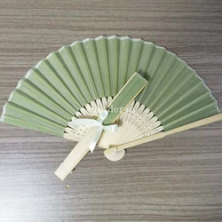 100pcs Hand Fan 110/120pcs Personalized Folding Fan Matched Ribbon Bow As Souvenir Auviderin Gift