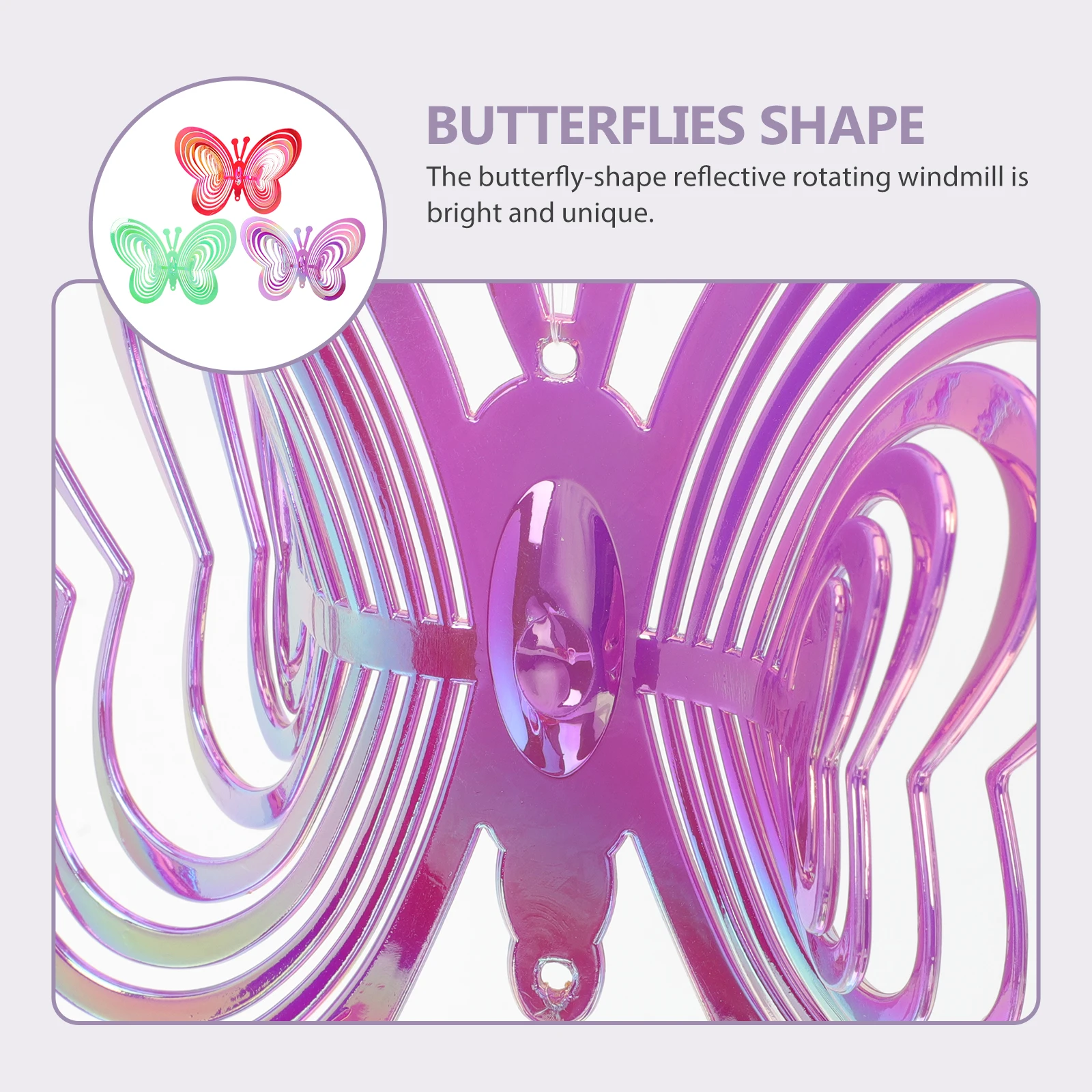 

3pcs Butterfly-Shape Reflective Windmill For Outdoor Garden Yard Water-Proof Wind Power Devices Garden Supplies
