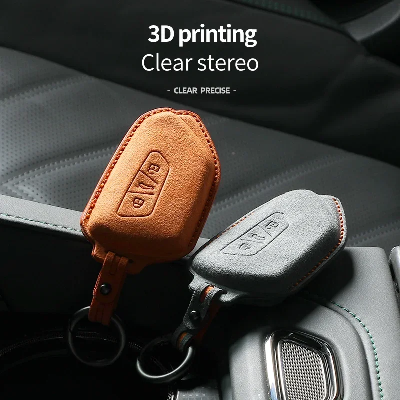 

Car Key Case Cover for Golf 8 Tuang X ID4 ID6 ID3 Talagon Lamando L Teramont Atlas 3D Suede Remote Car Keychain Accessories