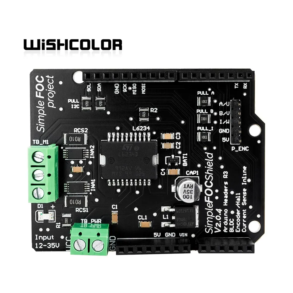 

Wishcolor SimpleFOC Shield V2.0.4 FOC BLDC Motor Controller Board for Arduino Servo