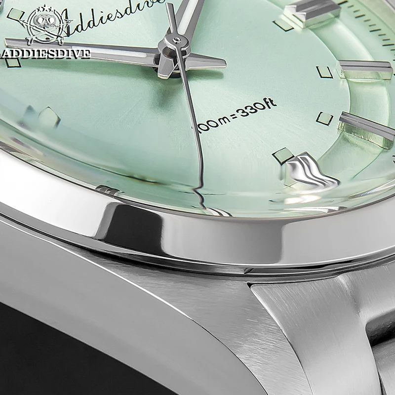 ADDIESDIVE Watches For Men 36mm Quartz AD2515 BGW9 Luminous 100m Waterproof 316L Stainless Steel VH31 Dress Wristwatch 2025 New