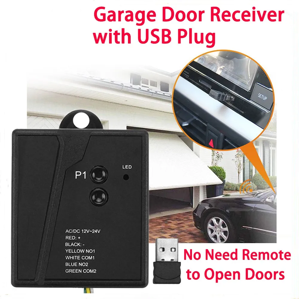 AC/DC 12-24V Remote Control Gate Receiver Car Wireless Transmitter USB Sensor 2.4G Bluetooth Universal 2Channels Door Receiver