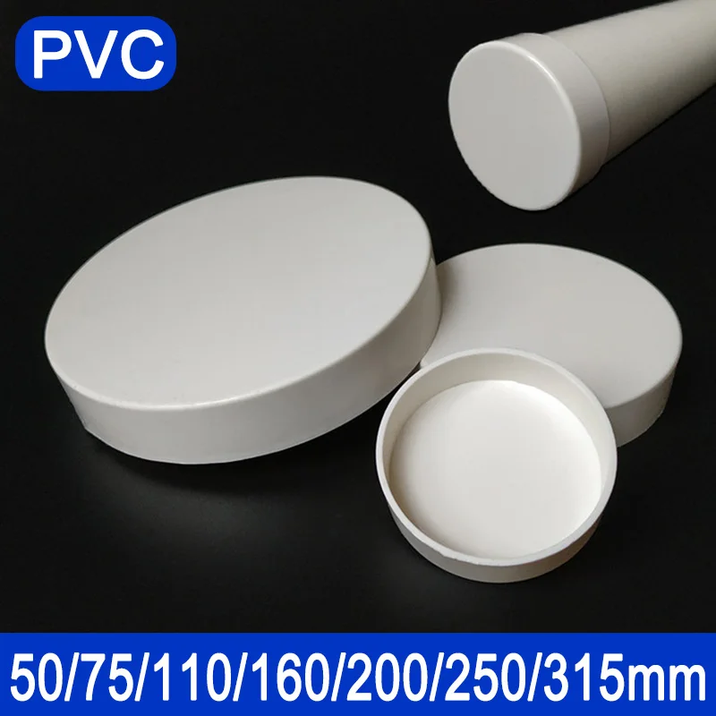 

50/75/110/160/200/250/315/400mm PVC Pipe Plug Cap Tube Plug Cover White Drainage Pipe Cover Blind End Plug Protective Cover