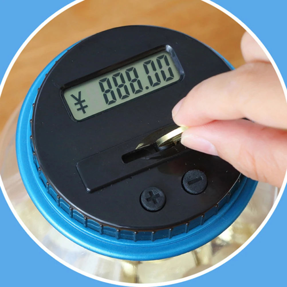 1 قطعة بنك العملات المعدنية الرقمية الشفافة التلقائي Rmb تحديد حصالة على شكل حيوان سعة كبيرة البلاستيك توفير المال جرة للأطفال #3