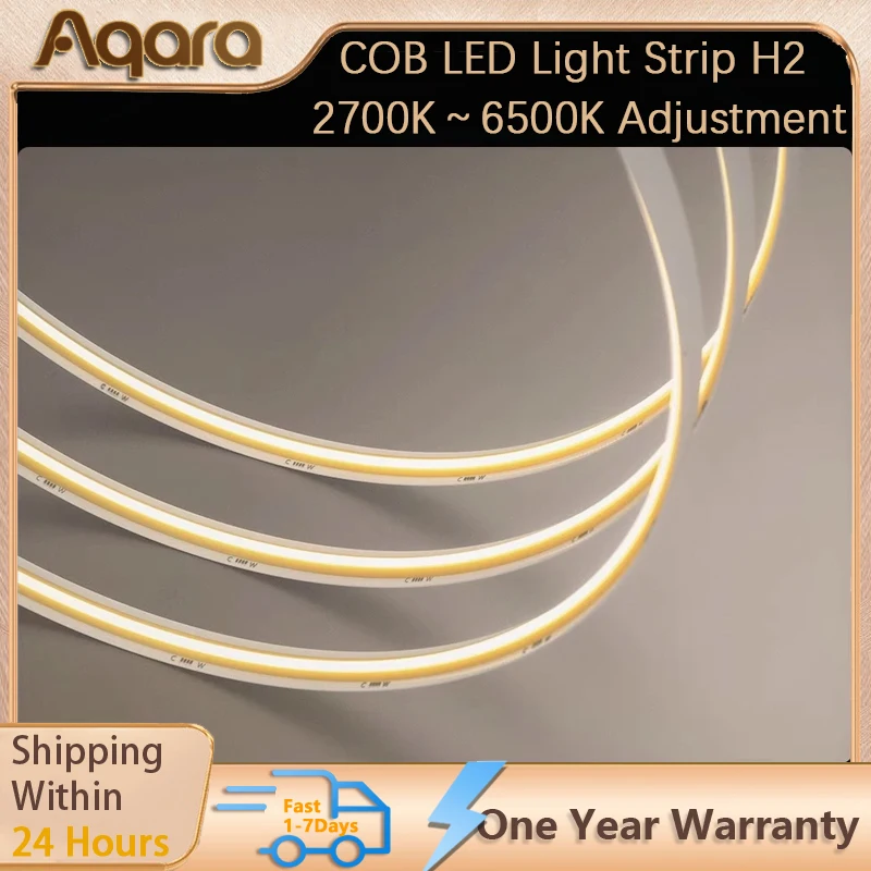 

Aqara COB LED Light Strip H2 2700K～6500K Adjustment Smart Light Strip Ra90 COB Lights Tape Indoor Outdoor Decor Rope Light