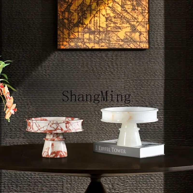 SM Modern Light Luxury Tall Fruit Plate High-end Refreshment Plate Dessert Cake Display Storage Tray