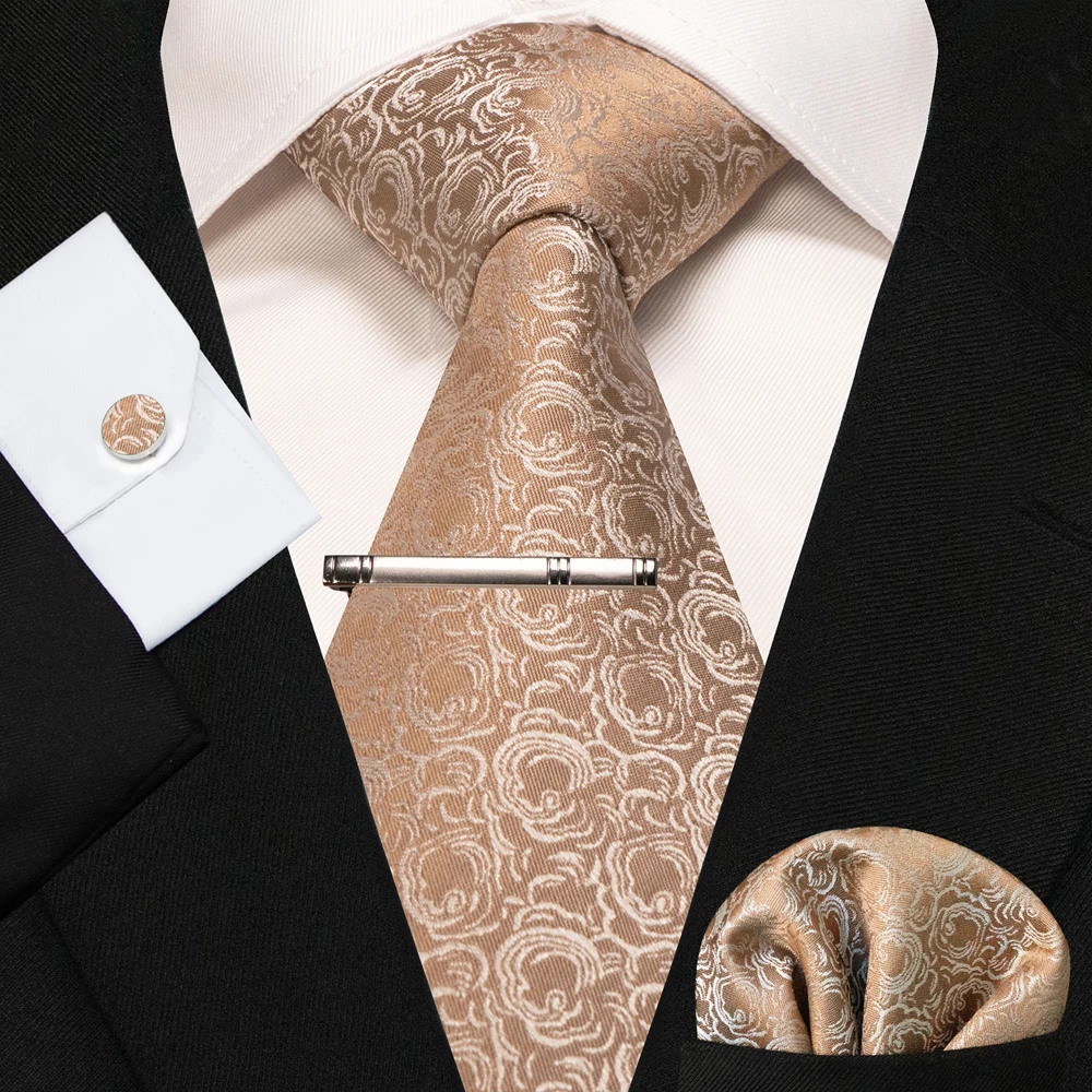 8cm Seidenkrawatten für Herren, grün-schwarze Krawatten, kariert, gestreift, Krawatten-Set mit Einstecktuch, Manschettenknöpfen und Krawattenklammern, für Hochzeit, Business, Party. – Detail 10