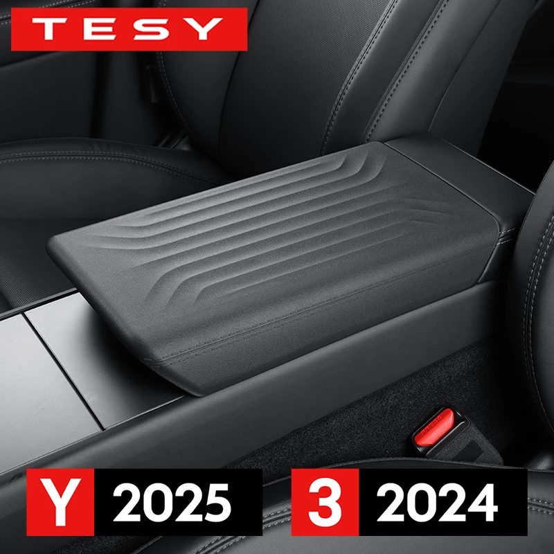 For Tesla Model Y Juniper 2025 2026 Central Armrest Cover TPE Center Console Lid Protector Box Case Interior Accessories 2025+