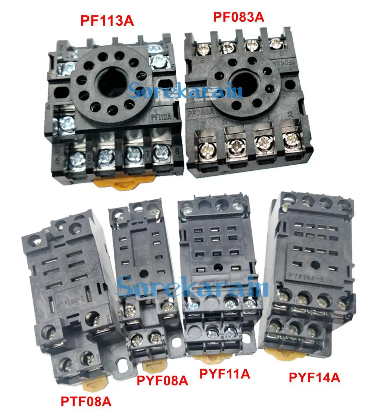 Socket Base PYF08A PYF11A PYF14A PTF08A PF113A PF083A  8 Pins 11 Pins 14 Pins For Relay Timer MY2NJ MY3NJ MY4NY ST3PF AH3-3