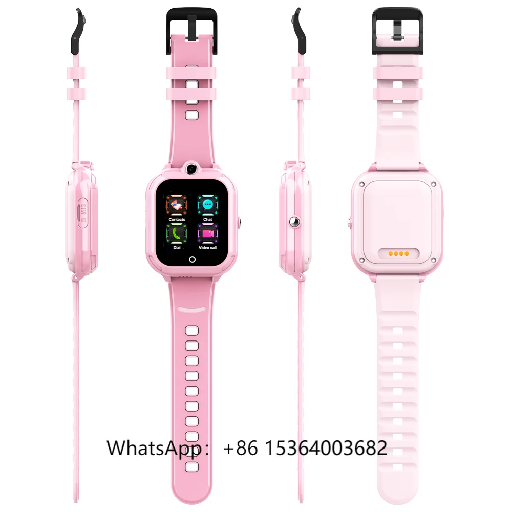 

TJXLWonlex Electronics Cheap Kids Smartwatch CT07 LBS Mobile 2G 4G RTOS Sim Card CAT1 SOS Video Call Waterproof Simple Pink Cam