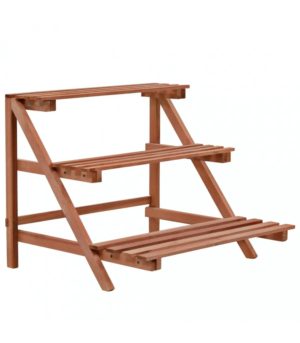 3 levels cedar wood plant stand pots 48x45x40 cm