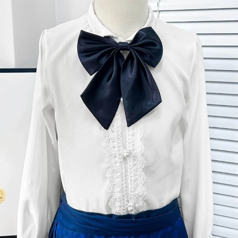 Office Lady Uniform Bows Tie for Senior High School Girl JK Uniform Pre-tied Bows Adjustable Janpanese Preepy Bowtie Neck Ties