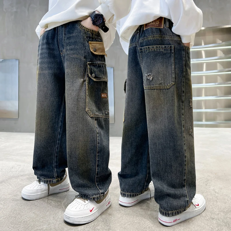 

Boys' pants in spring and autumn, middle-aged and middle-aged, boys' jeans, handsome and versatile, boys' pants, casual