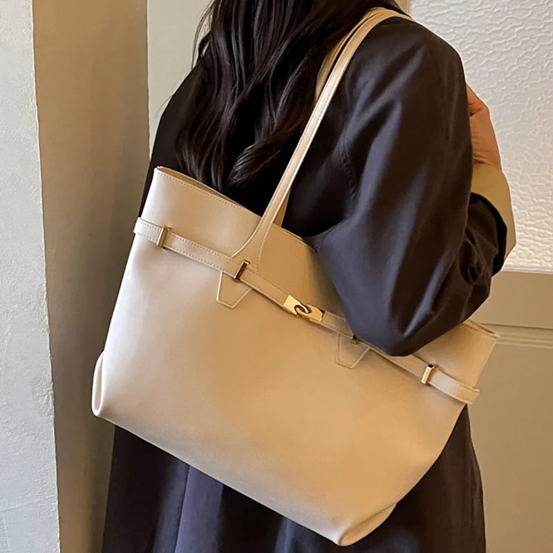 Urbaner Minimalistischer Stil Große Kapazität Damen-Handtasche Unterarm-Schultertasche Pendler-Handtasche Modische Reise-Unterarmtasche – Detail 6