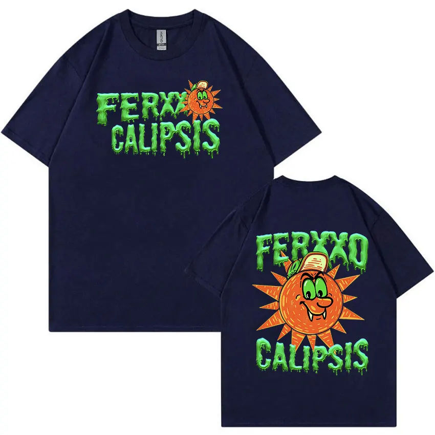 Feid Ferxxo Ferxxocalipsis Tour 2024 maglietta grafica uomo Hip Hop abbigliamento moda T-Shirt Unisex 100% cotone T-Shirt oversize