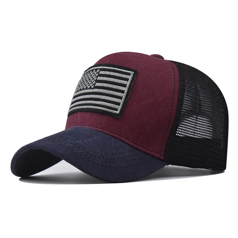New Fashion USA Flag Mesh Baseball Cap Men Women Breathable Summer Sun Snapback Vintage Outdoor Sports Unisex Dad Hats EP0479