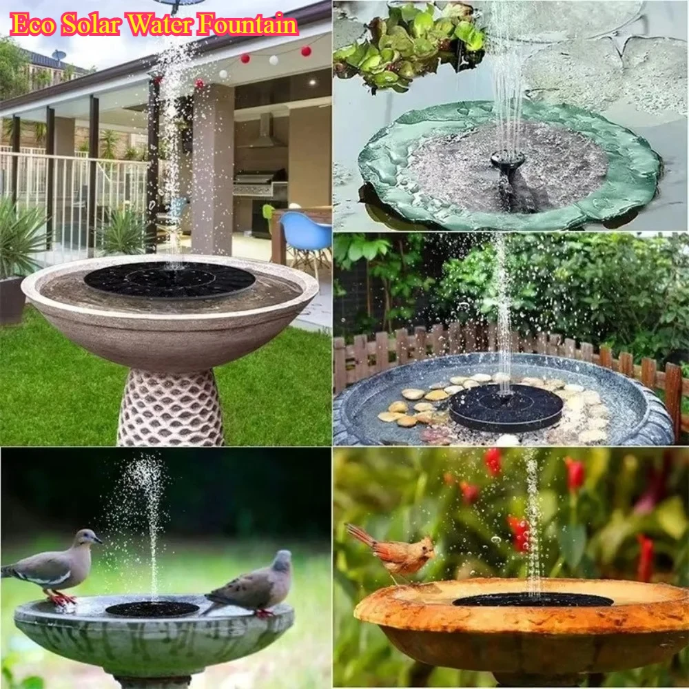 

Eco Solar Water Fountain - Mini Pond & Bird Bath Pump, Beautiful Outdoor Garden Decoration with Waterfall