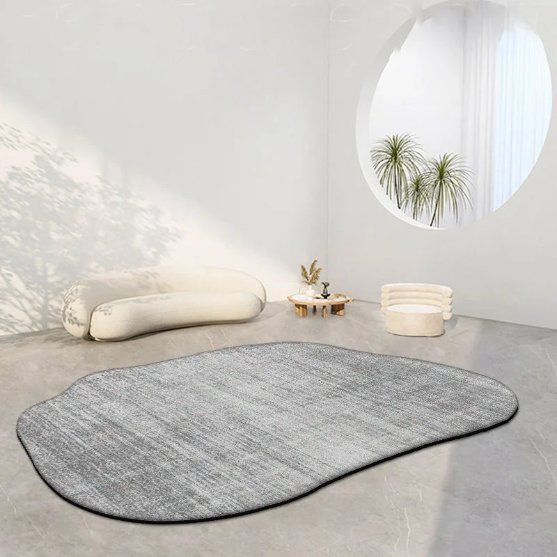 Modern Irregular Oval Carpets for Living Room Decoration Bedroom Rug Ins Soft Fluffy Bedside Rugs Short Plush Large Area Mats