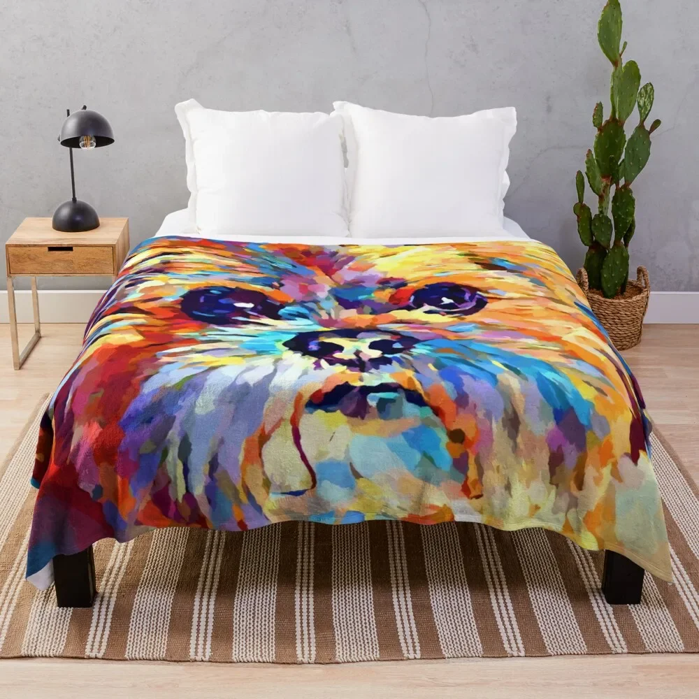 

Lhasa Apso 3 Throw Blanket Retros Luxury St Picnic Travel Blankets