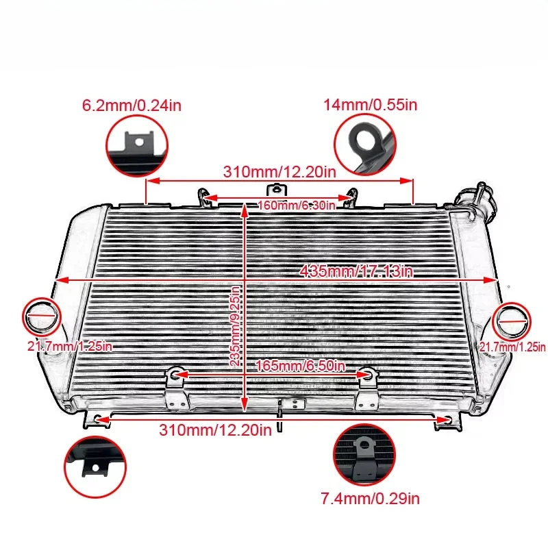 Black Engine Radiator Cooler Cooling For Kawasaki Z900 17-23 Motorcycle Aluminium Replacement Accessories