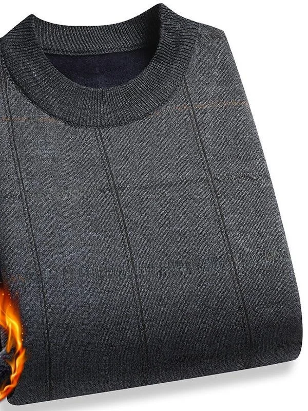 

Мужской вязаный свитер на подкладке Fce, круглый пуловер Ne, осень-зима, теплый базовый слой, удобный дышащий