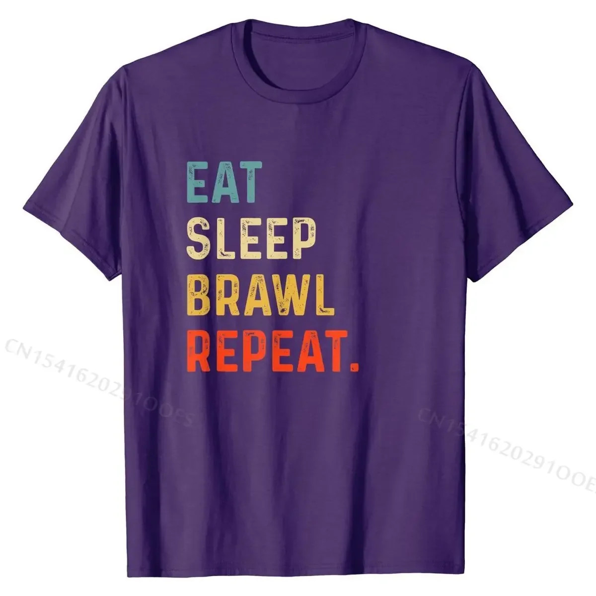 Eat Sleep Brawl Repeat Gamer T-Shirt Latest Casual T Shirts Cotton Men Tops Shirts Casual