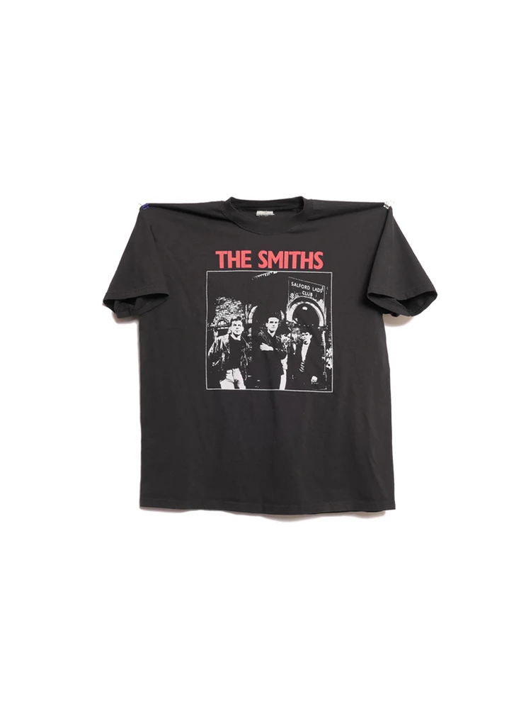 80s the Smiths Alternative Rock Band American Light Wash Heavyweight Loose Short Sleeve T-Shirt Cotton Breathable Youthful Po...