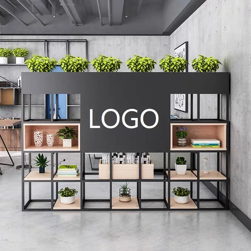 

Custom wrought iron floor screen partition wall restaurant office simple flower stand display rack restaurant baffle rack