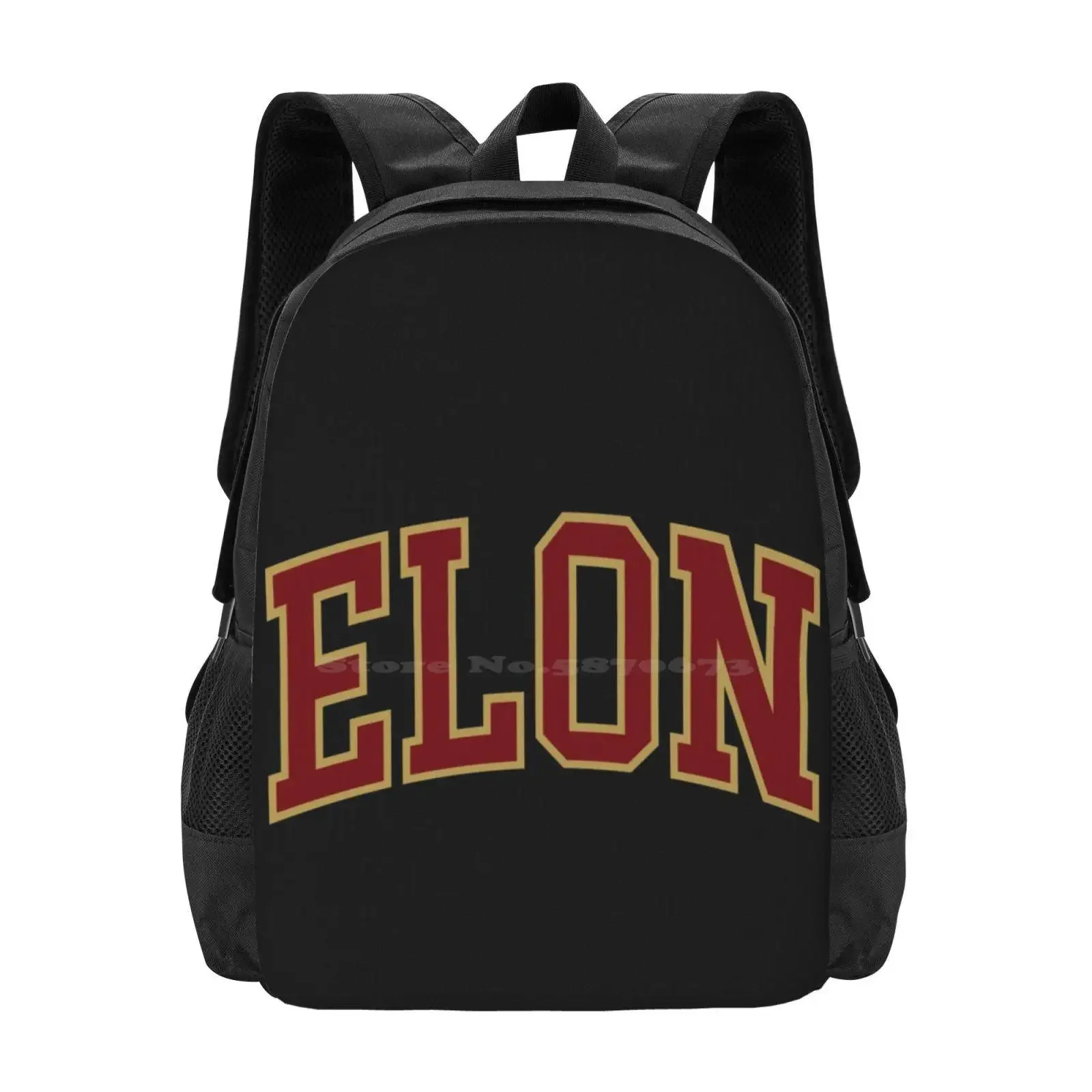 

Elon-College Font Curved 3d Print Design Backpack Student Bag Scollegestuff Elon University