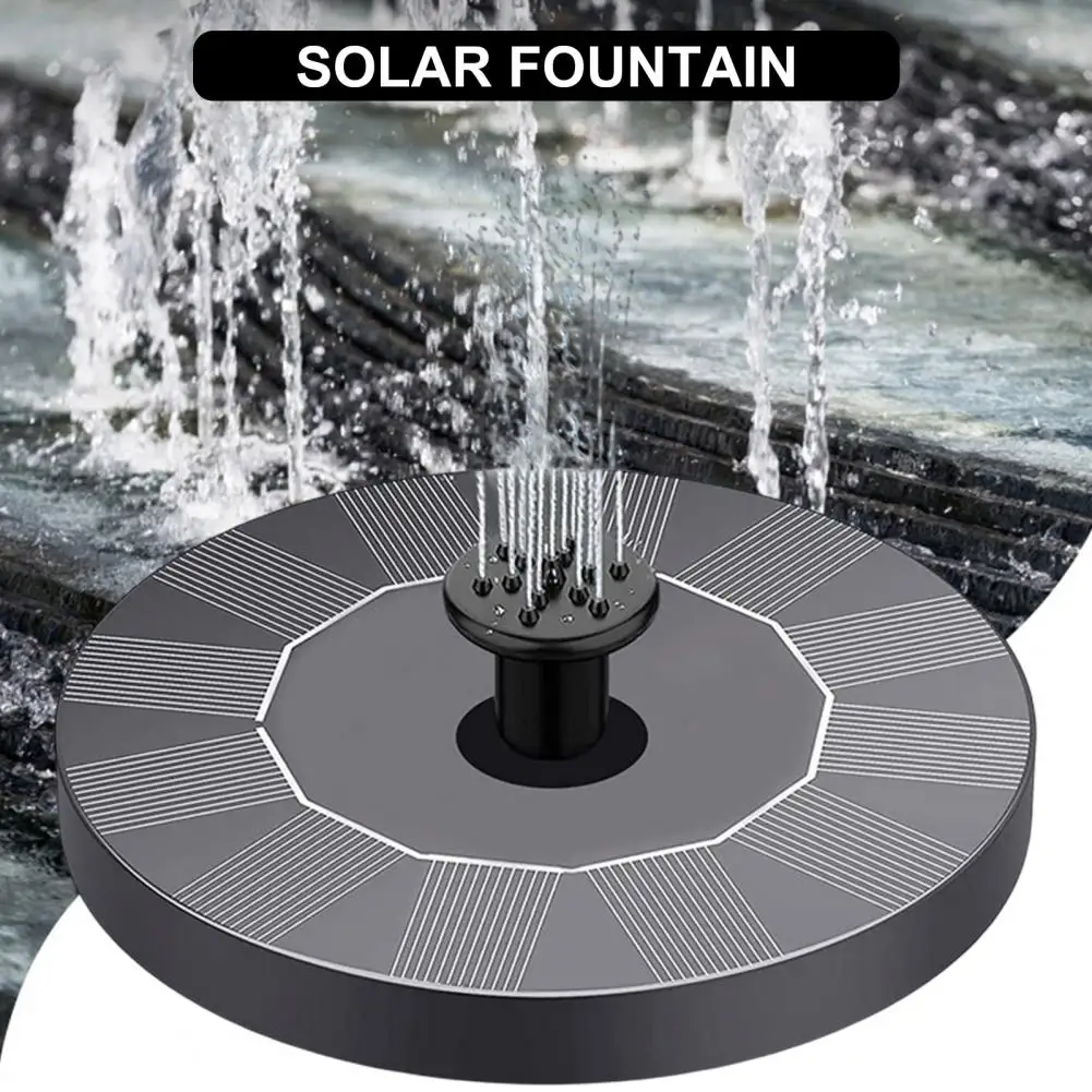 Garden Fountain 1 Set Durable Eco-friendly Black  Mini Solar Water Fountain Pool Pond Decoration Home Decor