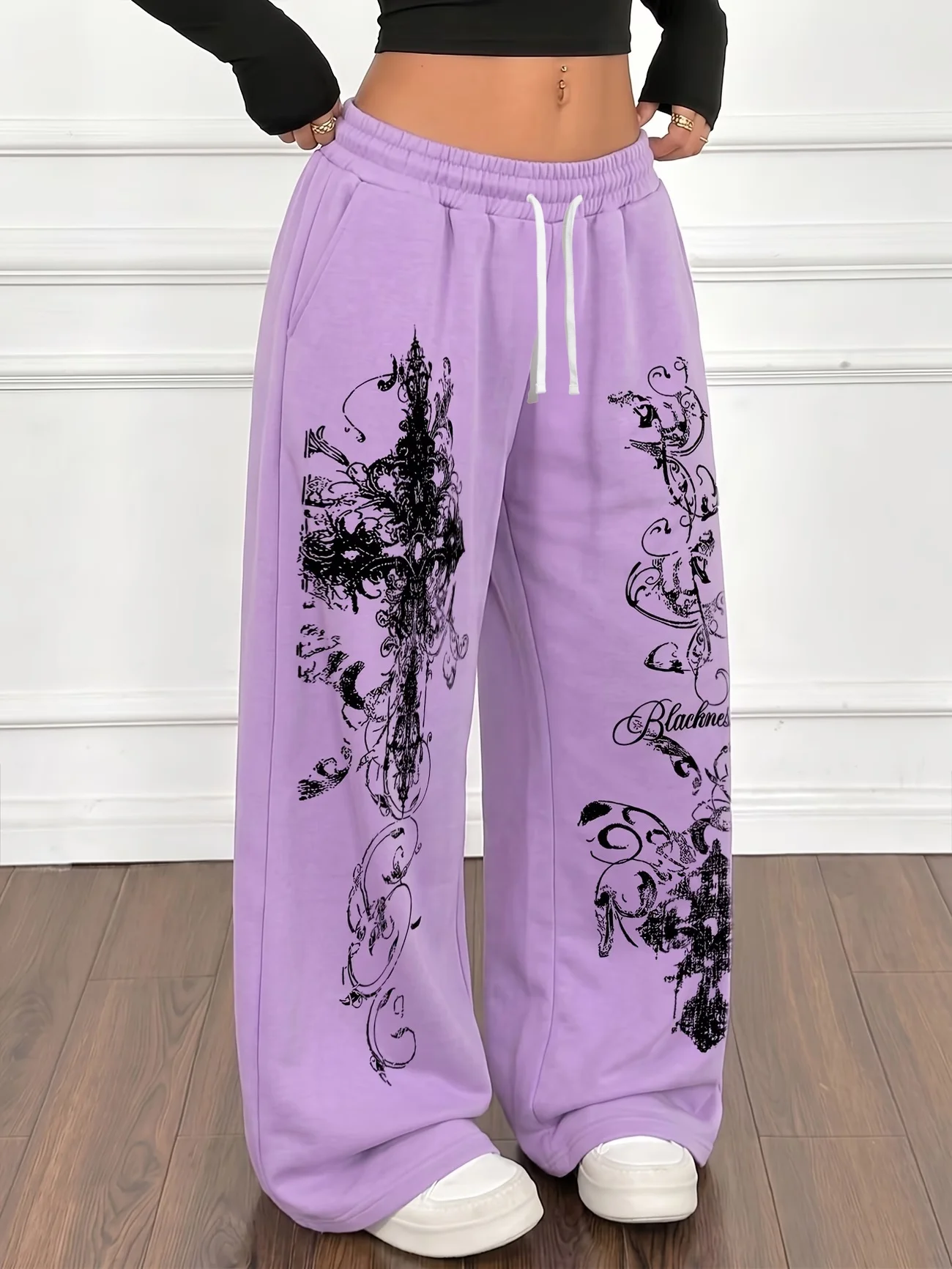 2026 Trendige Y2K Gothic-Hosen mit Dornen-Print für Männer und Frauen, Retro-Rock-Straight-Hosen, Modische Streetwear-Freizeithosen – Detail 10