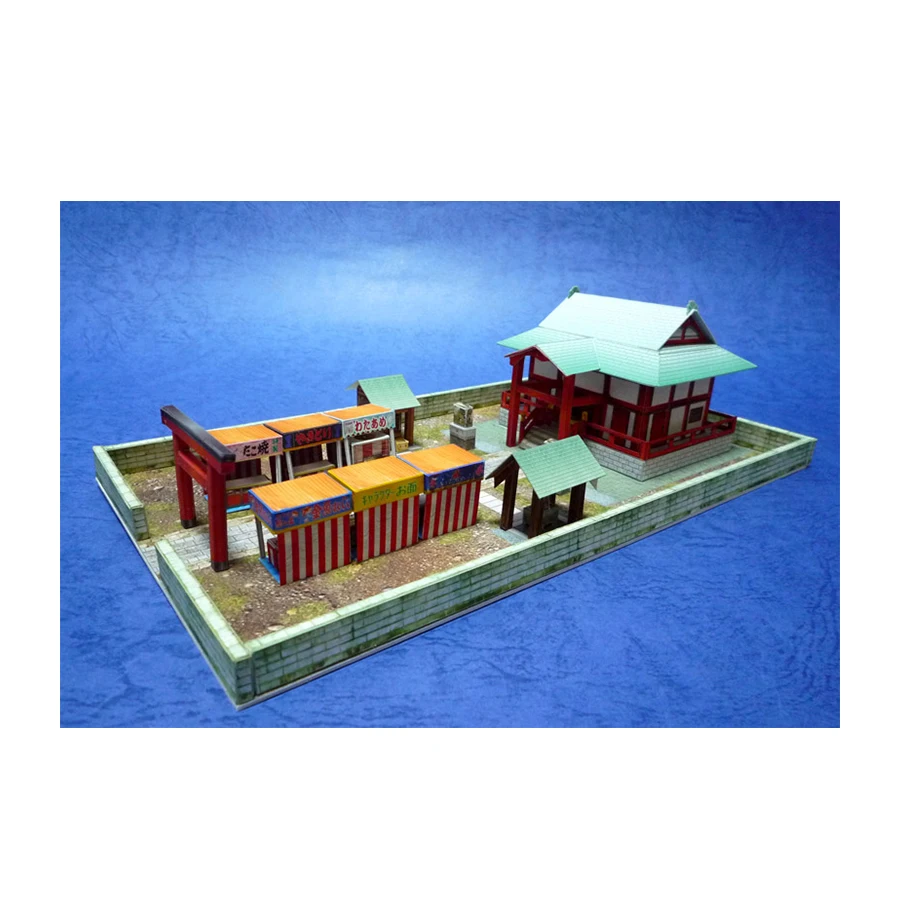 1:150 N-Schaal Japans Gebouw Diorama 3d Papier Model Scène Diy Handgemaakte Ornamenten Showa Heiligdom