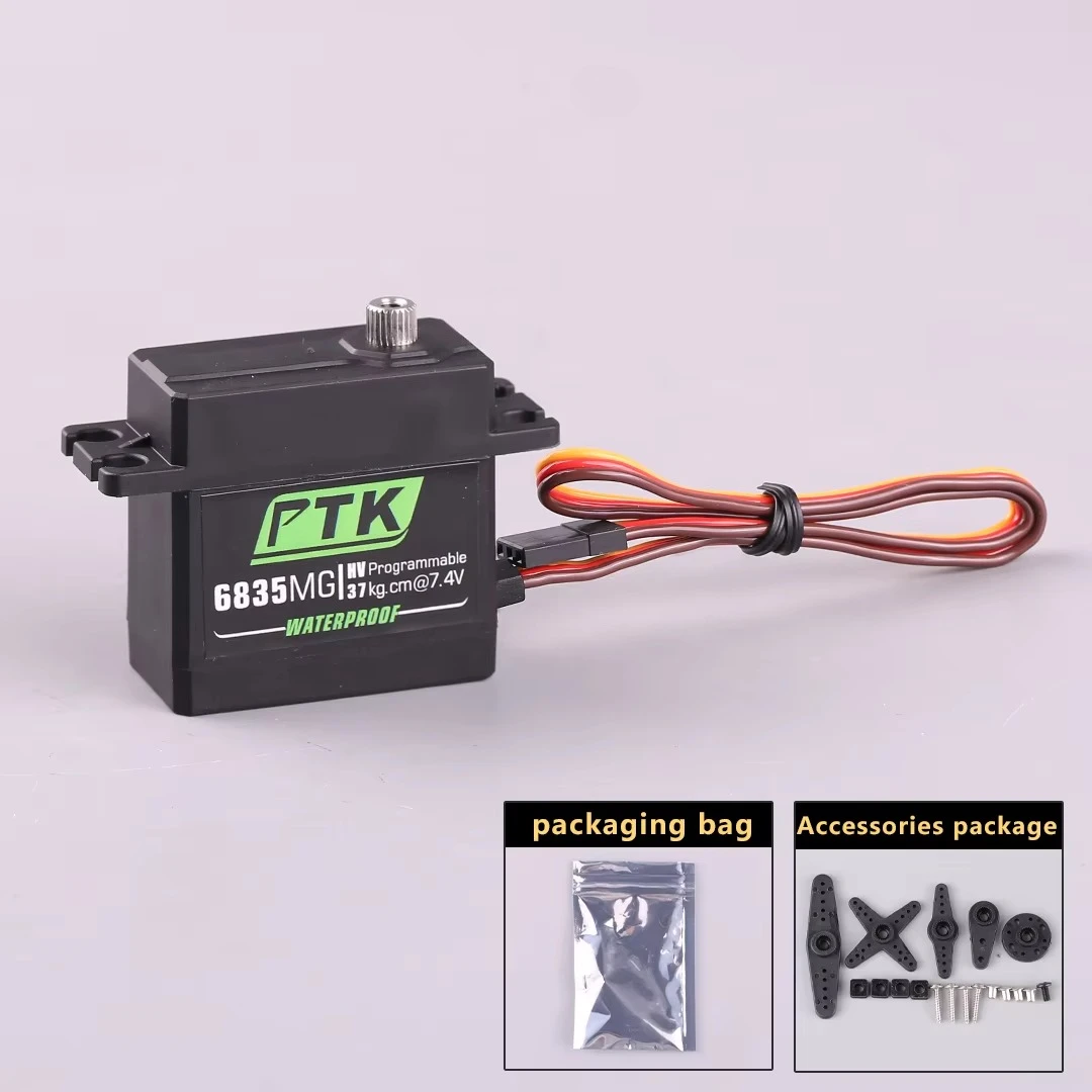 PTK 6835MG PWM Servo Metal Gear 40kg HV High Torque Motor Digital Stainless Steel Gear Servos Fixed Wing Robot DIY RC Car 180°