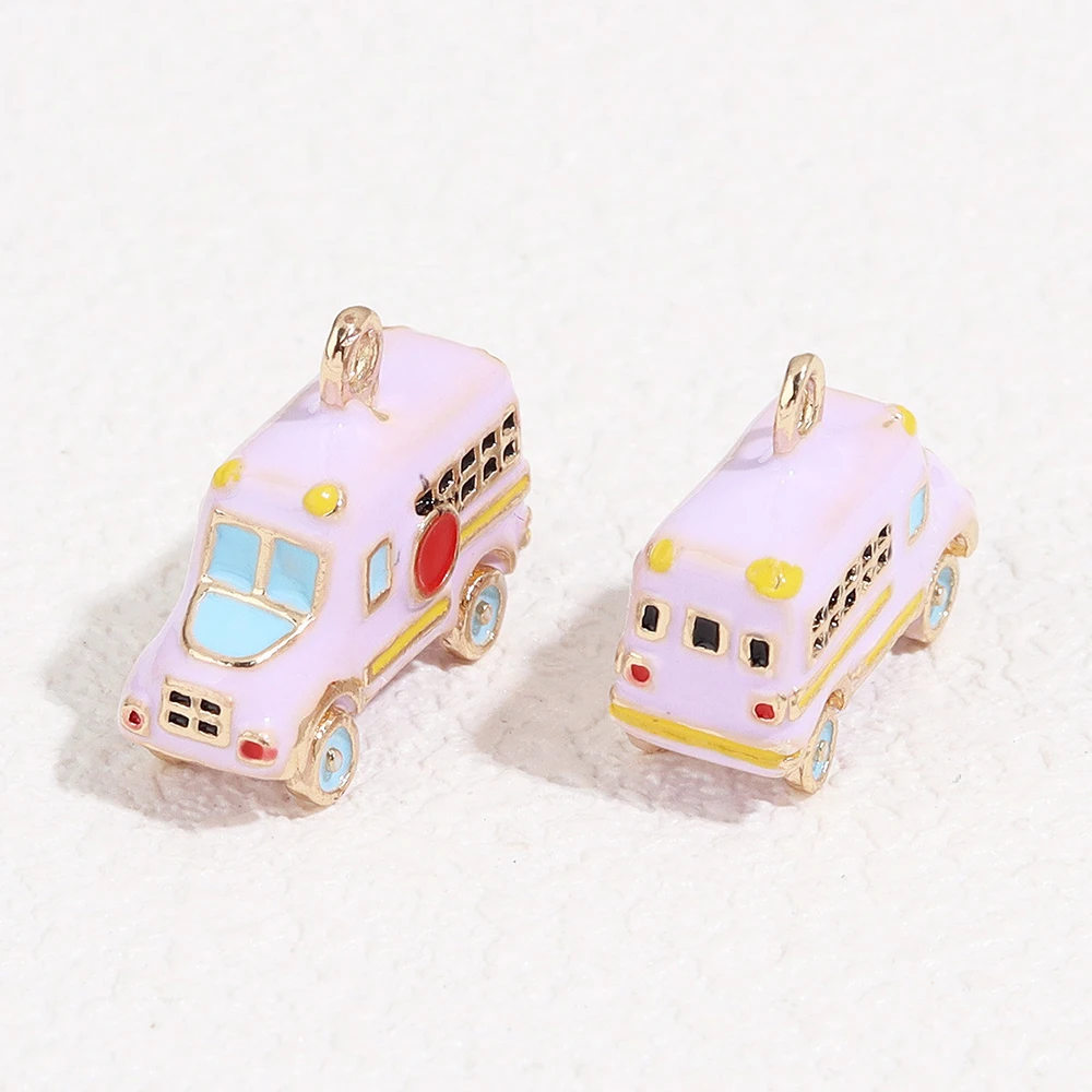 15pcs DIY Mix Alloy Oil-drop Little Donkey Stroller Shaped Pendant Jewelry Accessories Bracelet Earrings