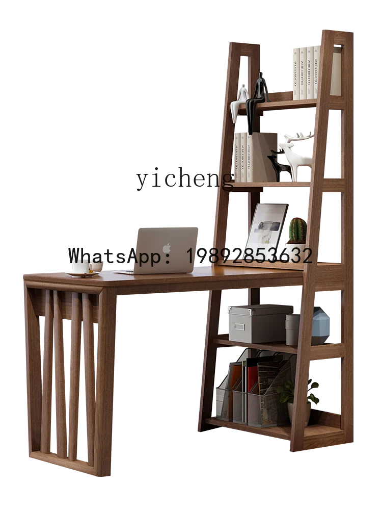 all solid wood desk bookshelf combination modern simple corner home writing desk bedroom with bookcase integrated
