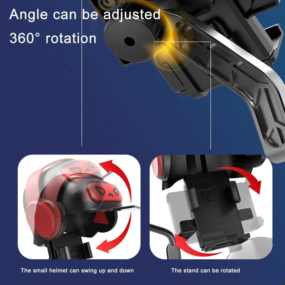 Soporte creativo para casco de teléfono móvil a prueba de lluvia para motocicleta, Parasol, parasol para bicicleta, espejo, paraguas, soporte de montaje para teléfono móvil