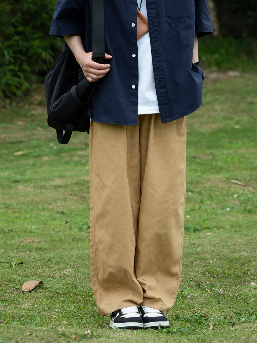 

y Japanese Sle Pure Color Casual Straight Leg Pants Spring Autumn Loose Teen Boys Girls Long Trousers Workwear