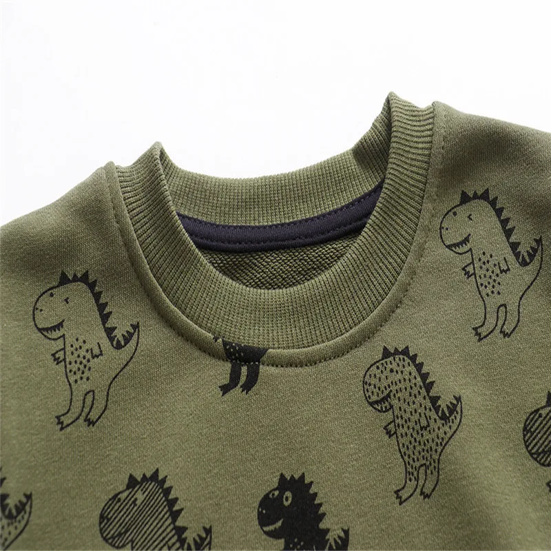 Dinosaurs Print Boys Girls Sweatshirts Long Sleeve Autumn Spring Fashion Sport Shirts Children's Hoodies Tops Kids' Clothing