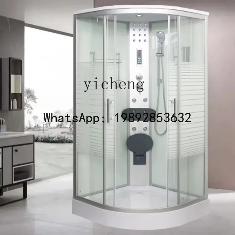 

EE Shower Room Household Integrated Bathing Room Arc Fan Type Simple Glass Shower Room Bathroom