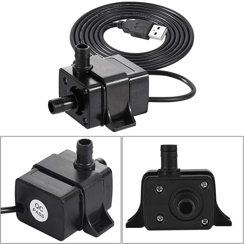 Mini Super Silent Water Pump Brushless 120L/H DC for Aquarium Fish Tank Fountains USB Plug Submersible Circulating Water Pump