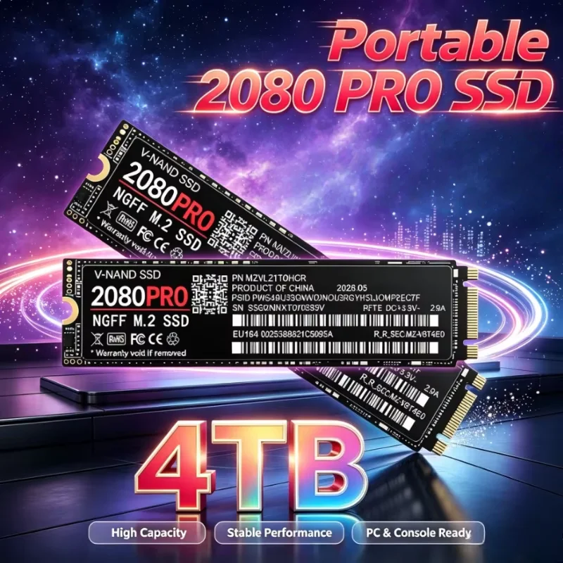New High Speed M.2 2080 PRO NGFF SSD Hard Disk M2 2280 500GB 1TB 2TB 4TB PCie Internal Solid State Drive for Laptop Desktop