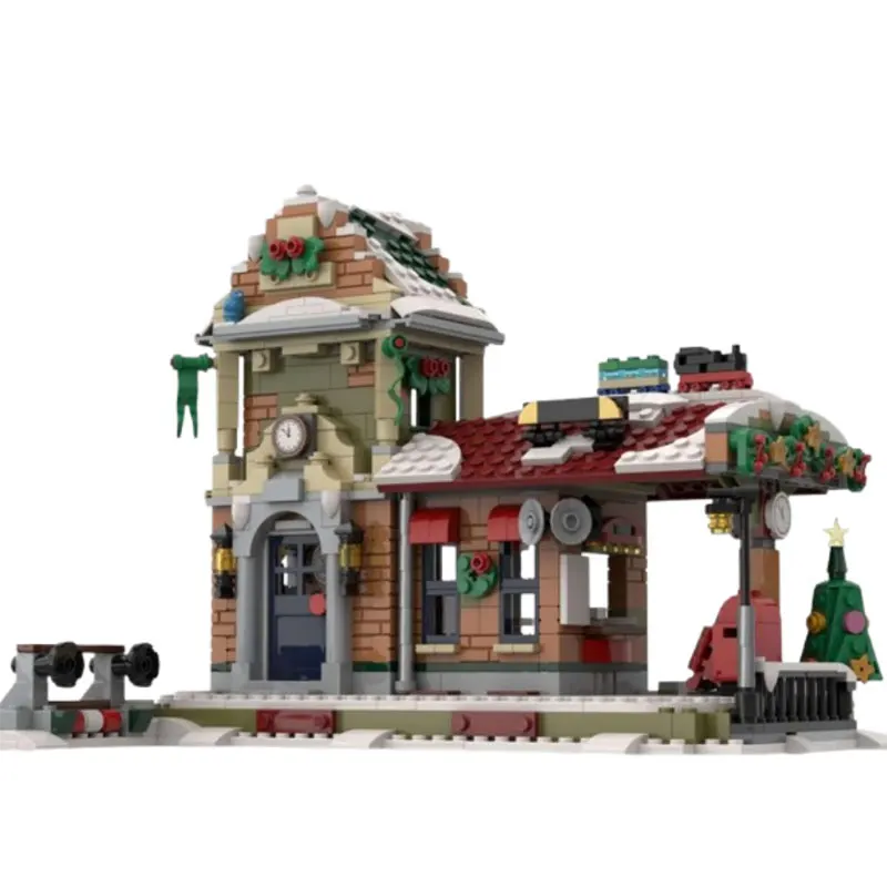 

Spot MOC-231775 1222pcs Bus Station DIY Small Particle Assembly Building Blocks Educational Toy Model Gift Set Ornaments