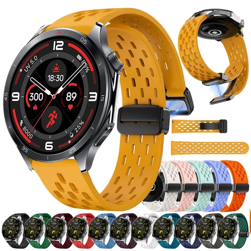 22mm Magnetic Breathable Silicone Strap For OPPO Watch S/OPPO Watch X X2 4Pro Wristband Bracelet Band For OnePlus Watch 3/2 2R