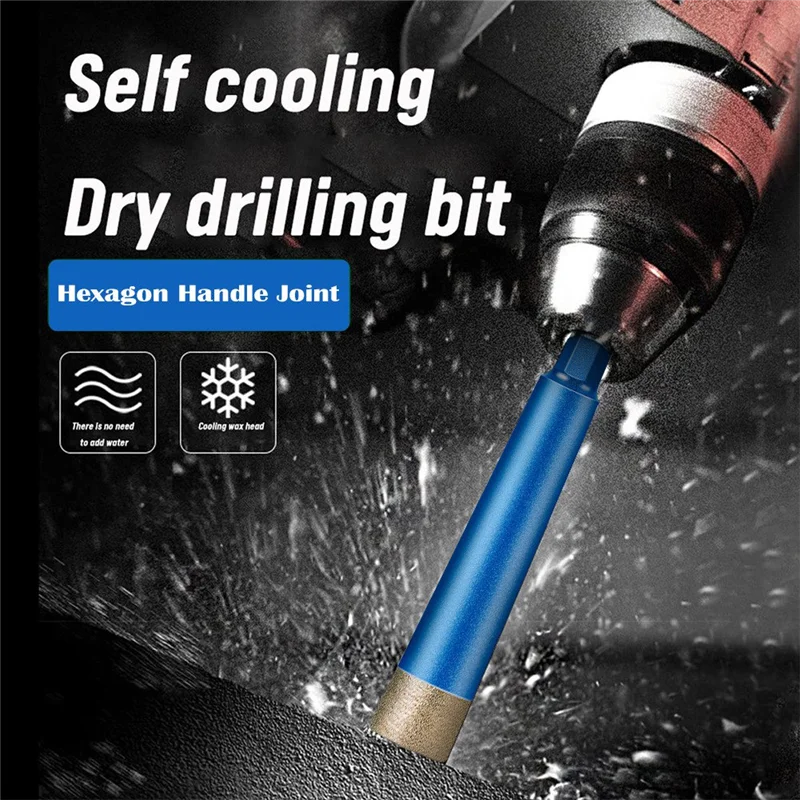 A43F-7PCS مثقاب أداة حفر البلاط، مثقاب الحفر الجاف الحجري، حفر الرخام المتخصص 1/4,3/8,1/2,6 مم، 8 مم، 10 مم، 12 مم