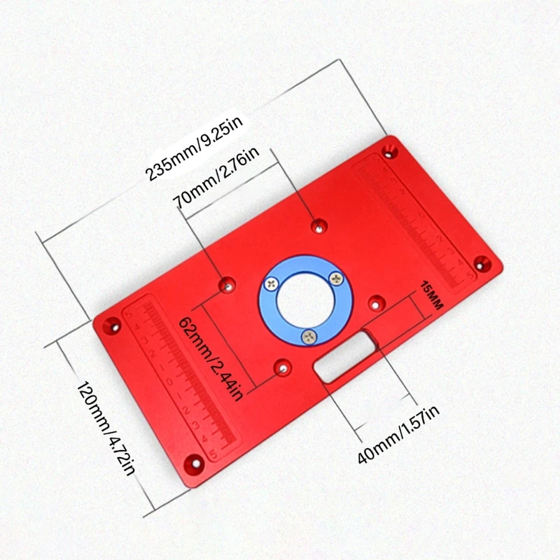 Placa inserção roteador alumínio com anéis para fresadora RT0700C